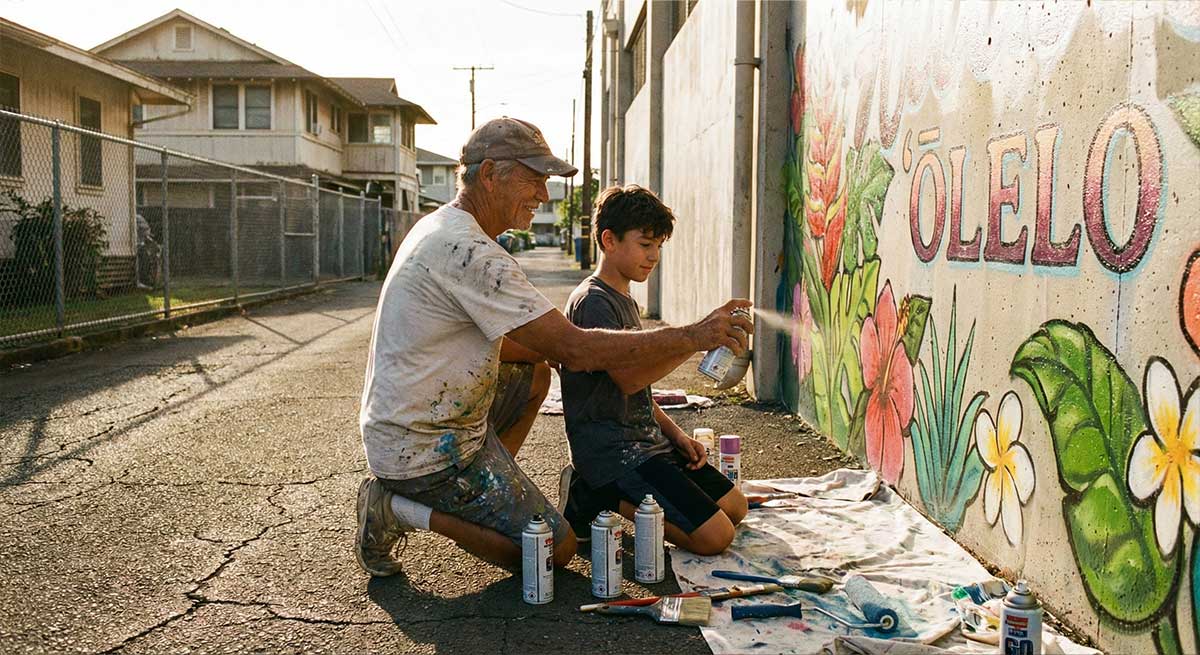 Hawaii street art is about language and culture.