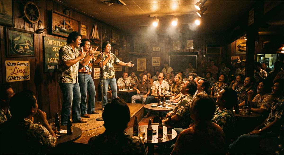 Early comedy clubs in Hawaii gave birth to pidgin as a comedic device.